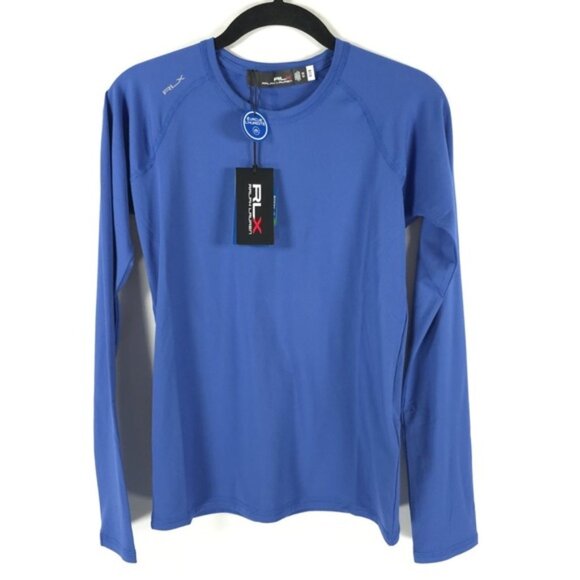 NWT RLX RALPH LAUREN Women’s Golf 1/15 Blue Long Sleeve PERFORMANCE Top XS - Picture 1 of 12